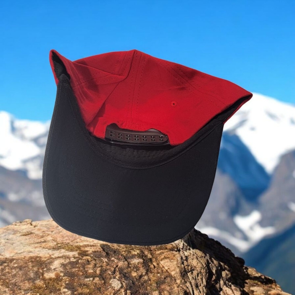 Red and Black Geometric Pattern Cap - Picture 2 of 2